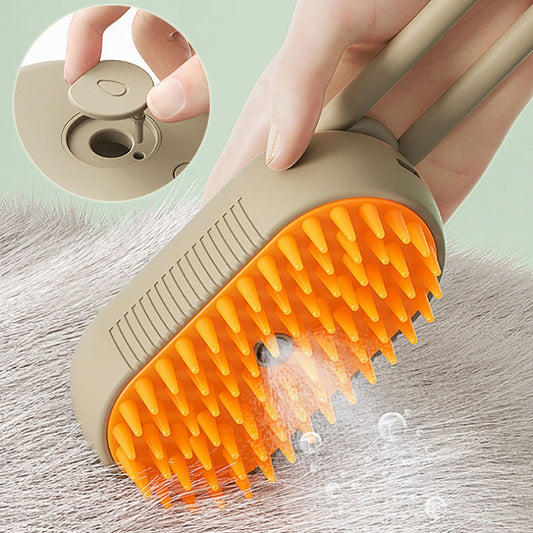 3-In-1 Steam Pet Brush With Unique Spray Function